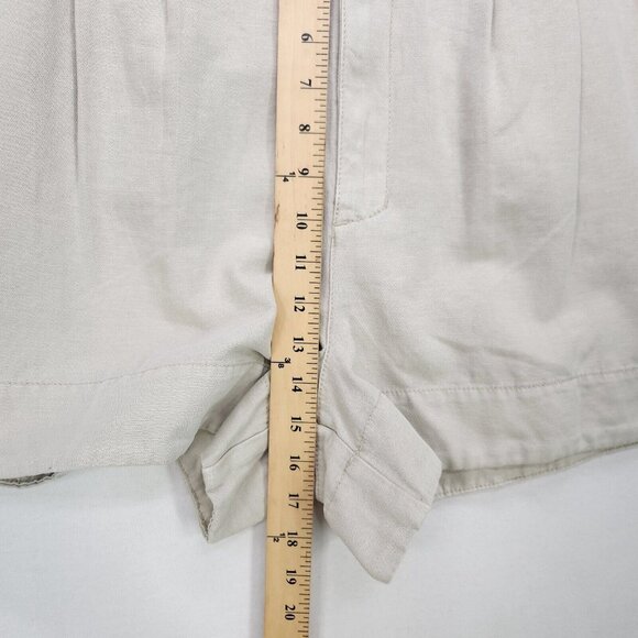Joie Shorts Pleated Linen Blend Womens XL Beige High Waisted Pockets New - Picture 8 of 16